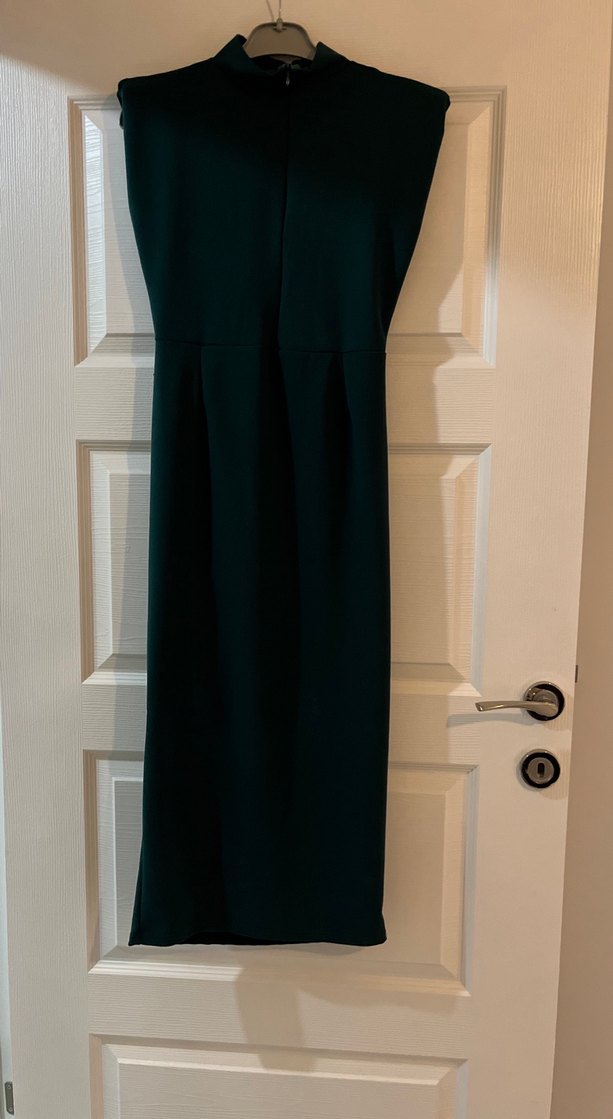 Yeşil Drapeli Uzun Abiye Elbise - Görsel 3