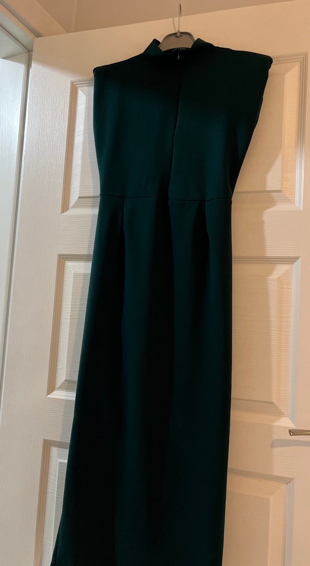 Yeşil Drapeli Uzun Abiye Elbise - Görsel 5