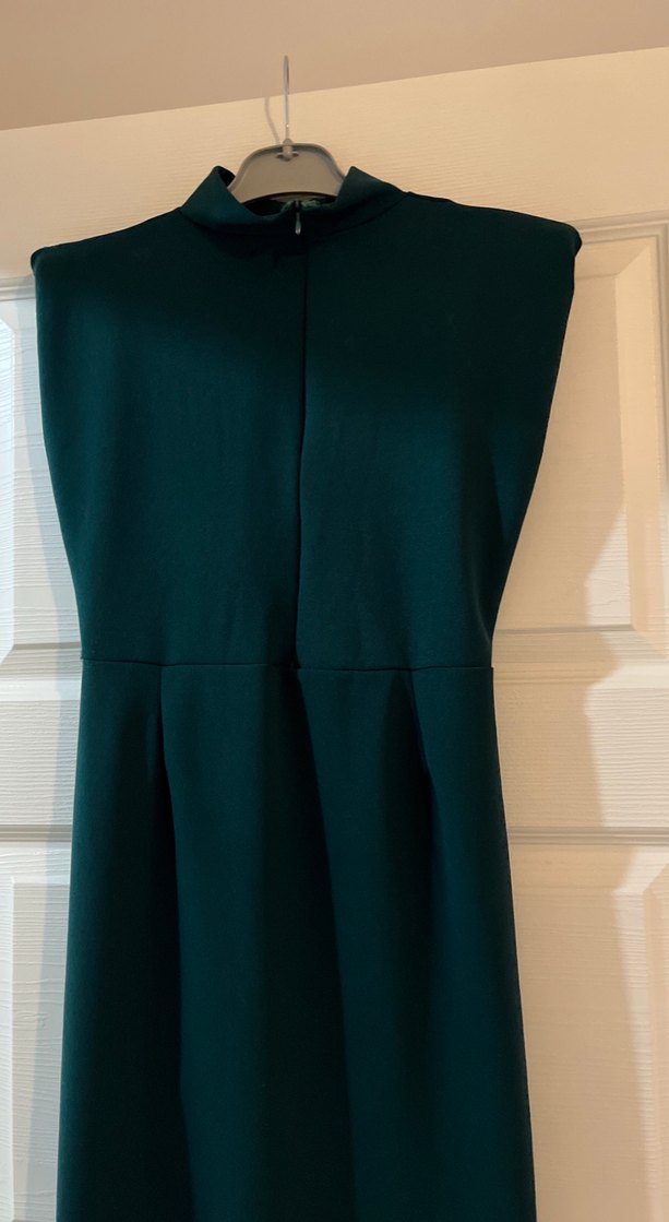 Yeşil Drapeli Uzun Abiye Elbise - Görsel 4