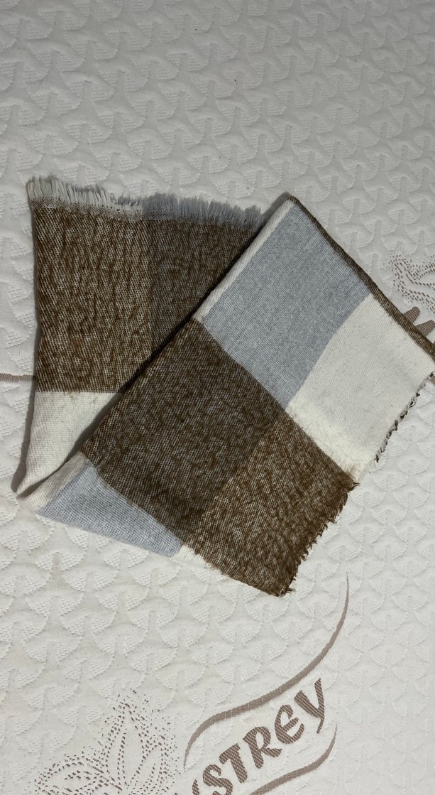 Bohem Tarzı Kadın Örgü Kahverengi Şal - Görsel 2