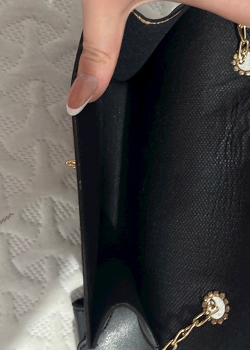 Kilitli Zincir Askılı Siyah Deri Kadın Çanta - Görsel 2