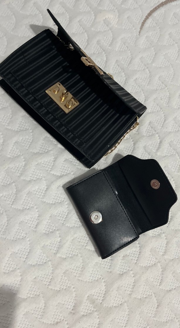 Kilitli Zincir Askılı Siyah Deri Kadın Çanta - Görsel 4