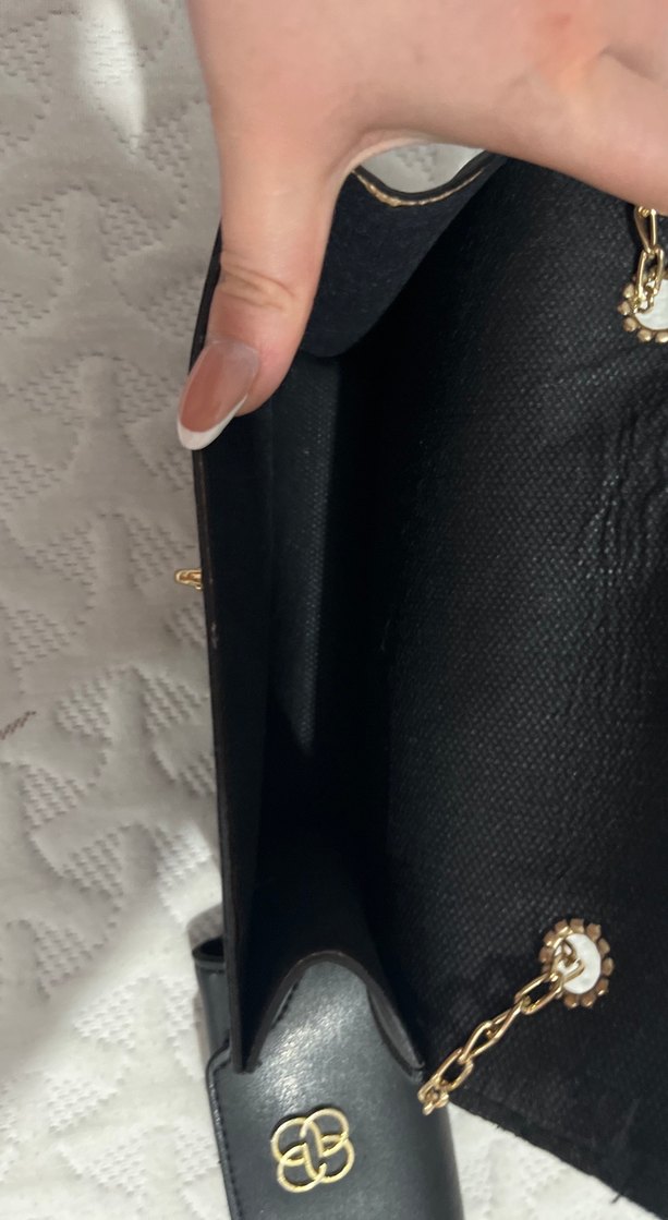 Kilitli Zincir Askılı Siyah Deri Kadın Çanta - Görsel 2