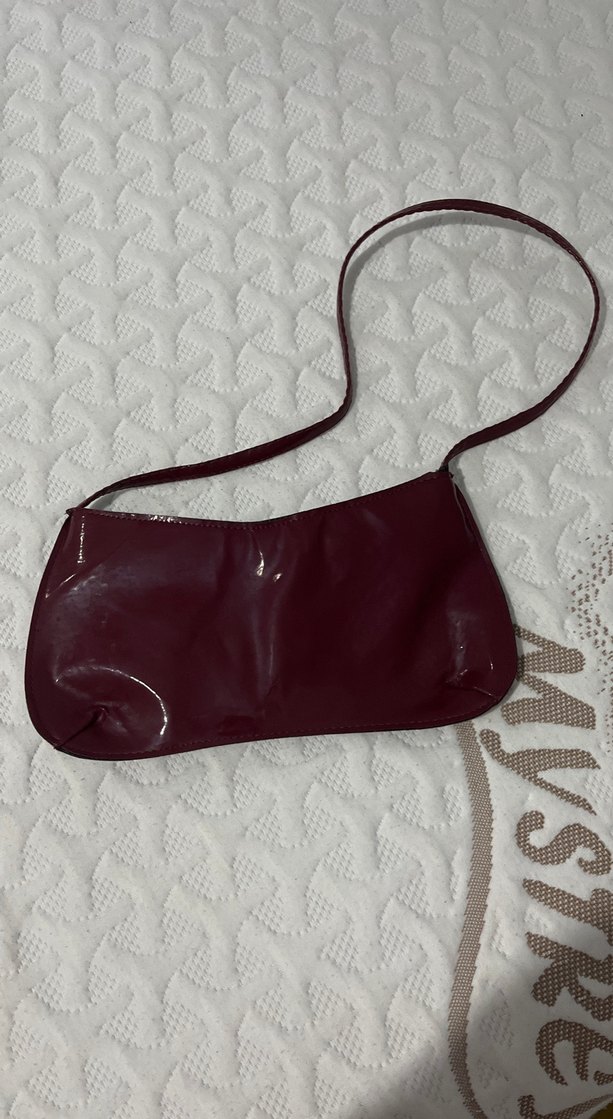 Bordo Deri Kadın Omuz Çantası - Görsel 2