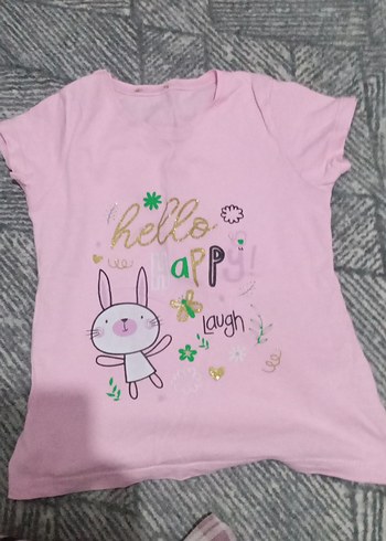 Kız Çocuk Baskılı Kısa Kollu Tişört - Görsel 5