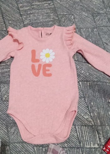 Pembe Uzun Kollu Fırfırlı Bebek Body - Görsel 2