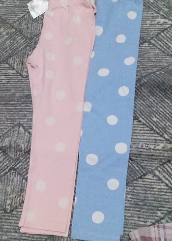 Kız Çocuk Puantiyeli Pamuklu Tayt Seti - Görsel 3