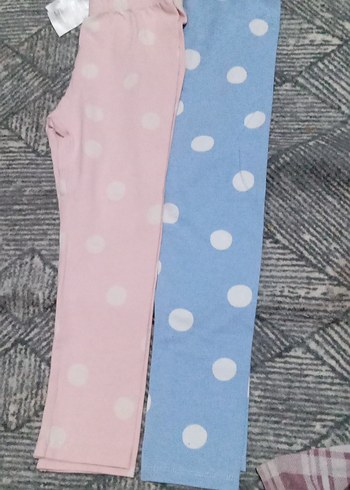 Kız Çocuk Puantiyeli Pamuklu Tayt Seti - Görsel 2