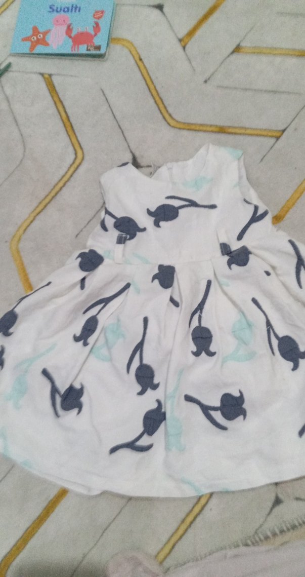 Kız Çocuk Beyaz pamuklu Elbise - Görsel 2