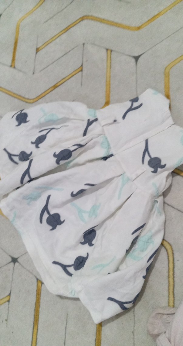 Kız Çocuk Beyaz pamuklu Elbise - Görsel 3