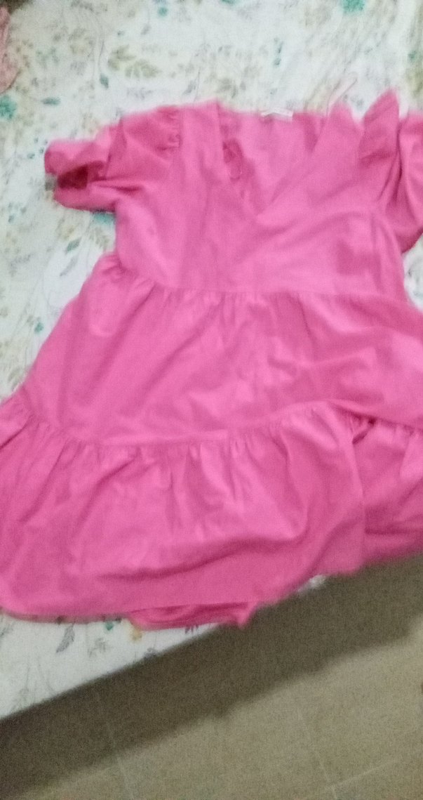 Pembe V Yaka Düğmeli Hamile Bluzu - Görsel 2