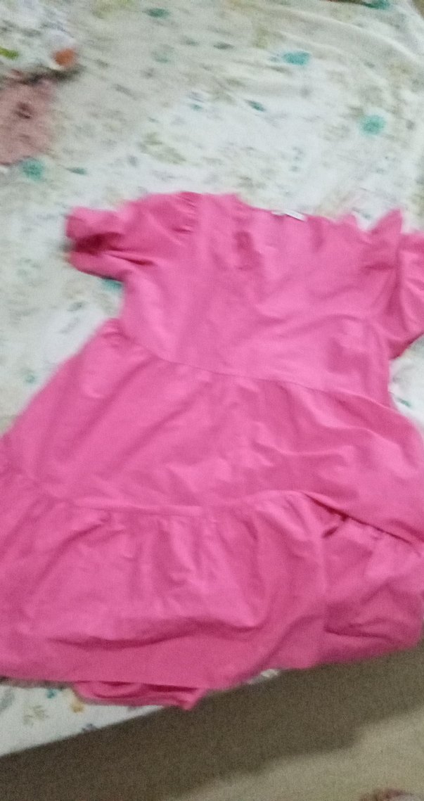 Pembe V Yaka Düğmeli Hamile Bluzu - Görsel 4