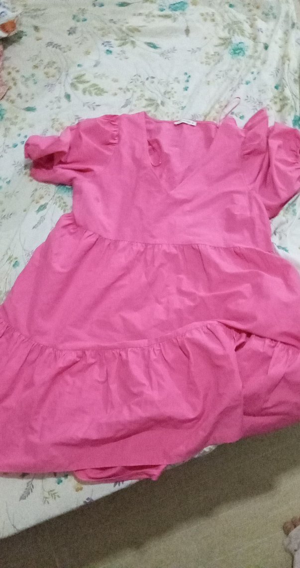 Pembe V Yaka Düğmeli Hamile Bluzu - Görsel 3