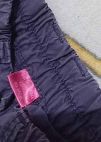 Mor Nakışlı Kız Çocuk Salaş Kot Pantolon - Görsel 3