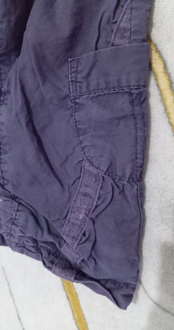 Mor Nakışlı Kız Çocuk Salaş Kot Pantolon - Görsel 5