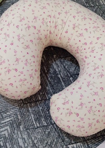 Pembe Çiçek Desenli Hamile ve Emzirme Yastığı - Görsel 2