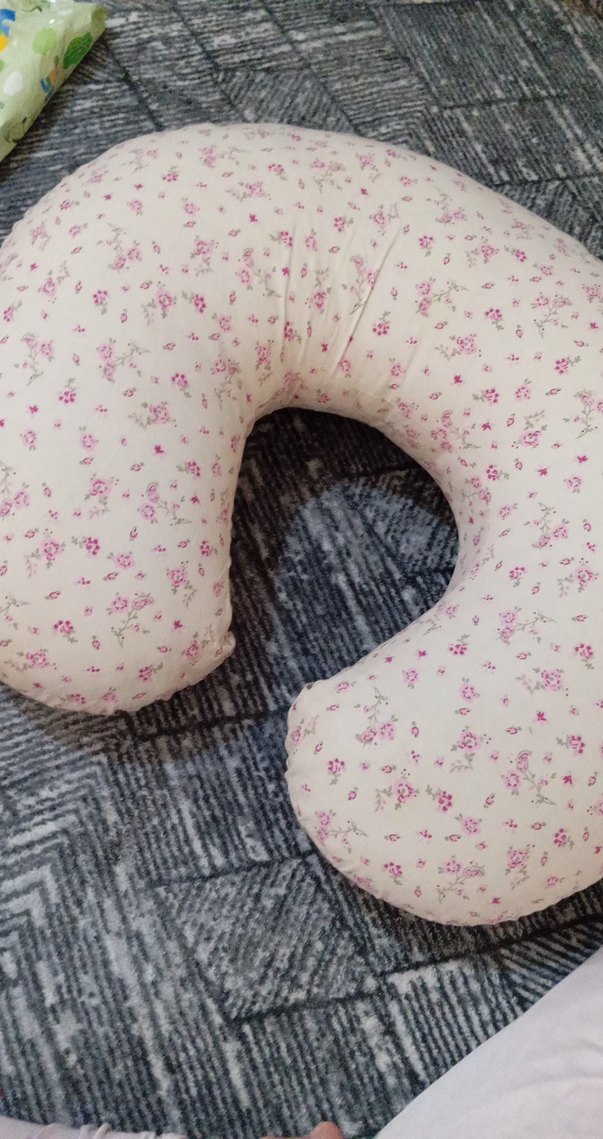 Pembe Çiçek Desenli Hamile ve Emzirme Yastığı - Görsel 2