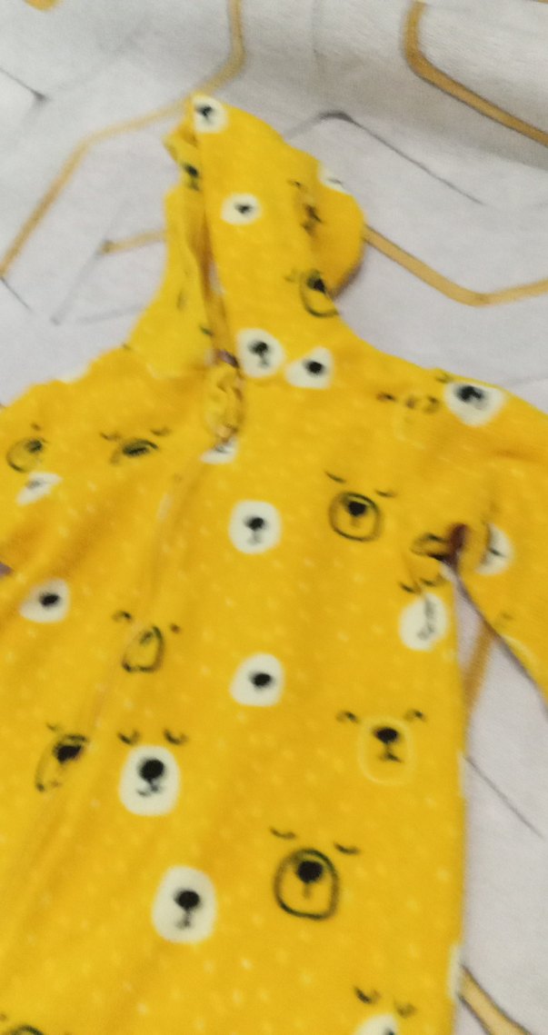 Kapüşonlu Sarı Erkek Bebek Tulum - Görsel 3