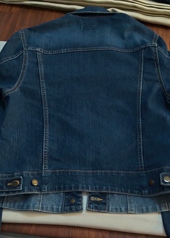 Düğmeli Mavi Kot Yelek - Görsel 2