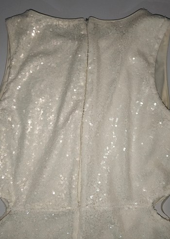 Dantel İşlemeli Beyaz Abiye Elbise - Görsel 2