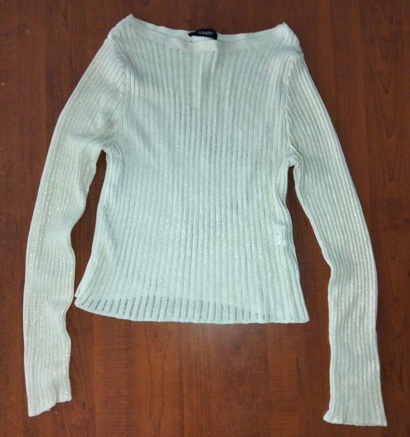 Beyaz Kadın Triko Uzun Kollu Bluz - Görsel 2