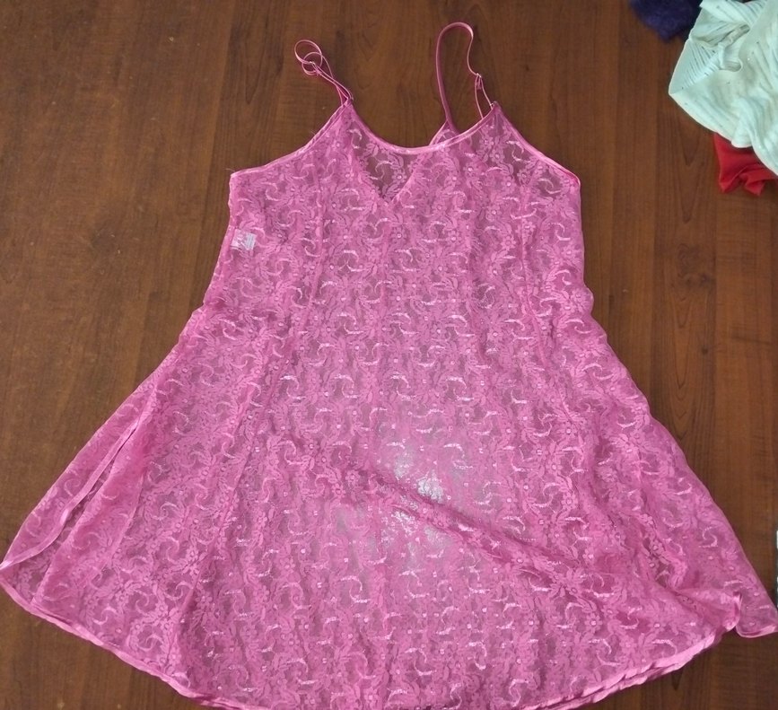 Pembe İşlemeli Uzun Kollu Bohem Gecelik - Görsel 3