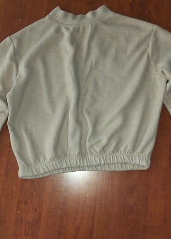 Gri Kadın Sweatshirt, Yuvarlak Yaka, Uzun Kollu - Görsel 2