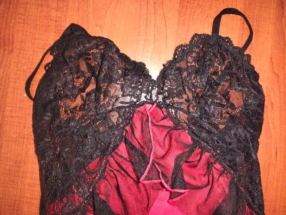 Dantel Detaylı Kırmızı Uzun Kadın Gecelik - Görsel 3