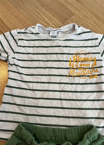 LC Waikiki Çizgili Kısa Kollu Bebek Takımı
