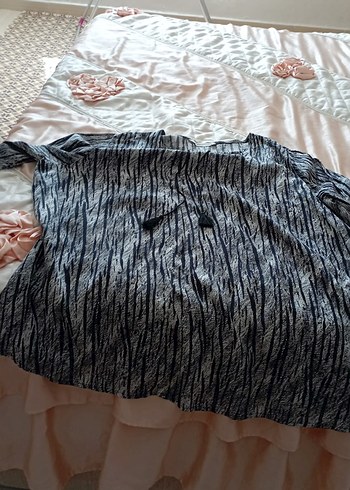 Gri Zebra Desenli Hamile Tunik