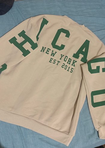 Yeşil Baskılı Kadın Sweatshirt