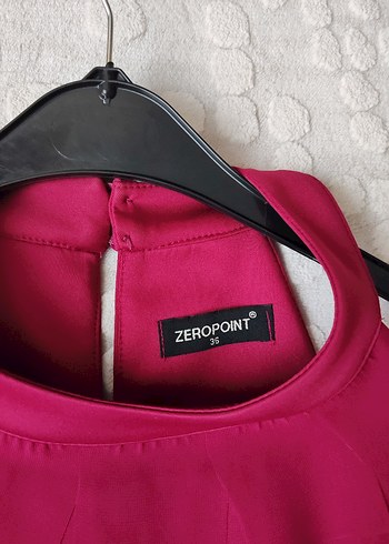 Fuşya Renk Fırfırlı Midi Abiye Elbise - Görsel 4