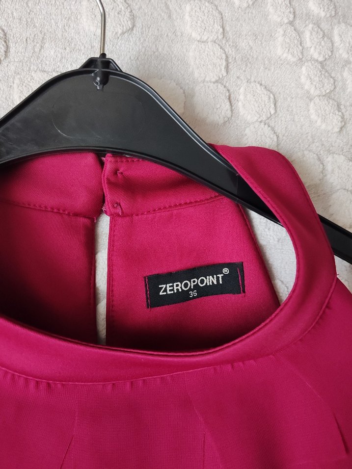 Fuşya  Renk Fırfırlı Midi Abiye Elbise - Görsel 4