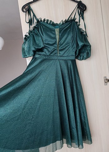 Simli Yeşil Abiye Elbise - Görsel 4