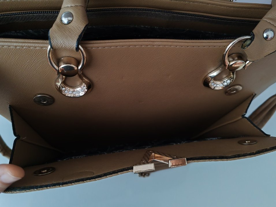 Açık Kahve Tokalı Kadın Çanta - Görsel 5