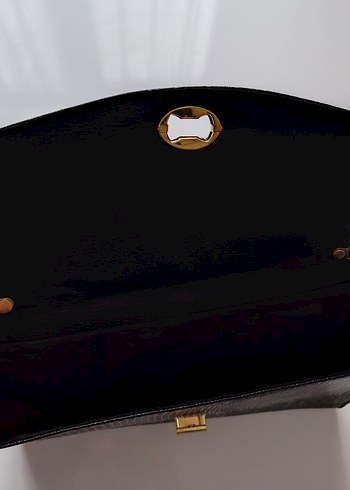 Zincir Detaylı Siyah  Portföy Çanta - Görsel 3