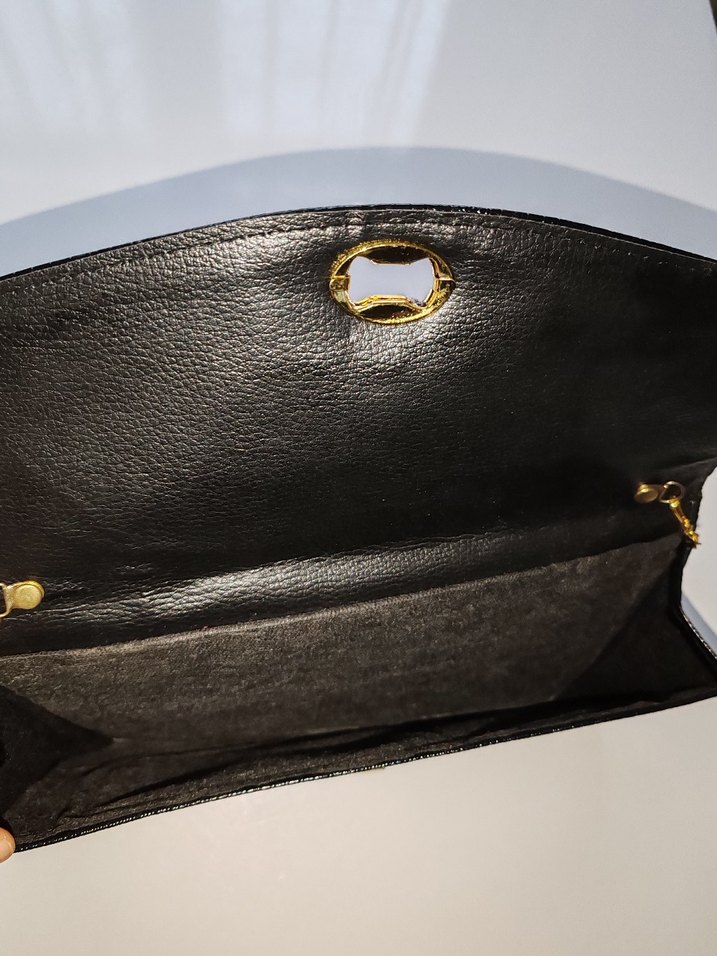 Zincir Detaylı Siyah  Portföy Çanta - Görsel 4