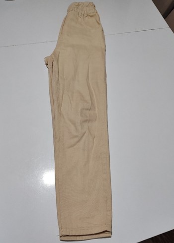 Bej Kadın Keten Rahat Pantolon - Görsel 4