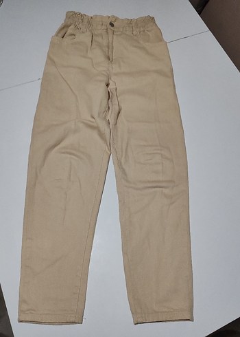 Bej Kadın Keten Rahat Pantolon - Görsel 2