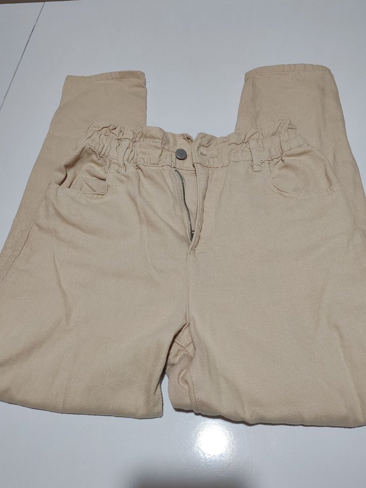 Bej Kadın Keten Rahat Pantolon - Görsel 5