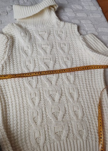 Krem Örgü Boğazlı Kadın Kazak - Görsel 5