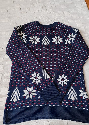 Mavi Desenli Kadın Triko Kazak - Görsel 2