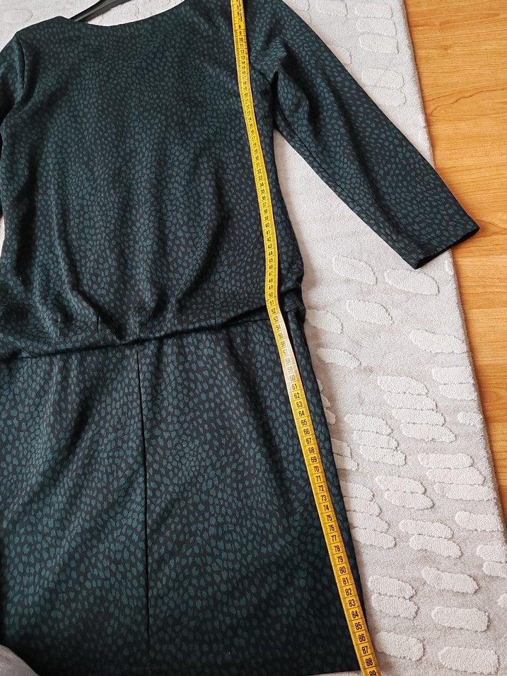 Yeşil Leopar Desenli Elbise - Görsel 4