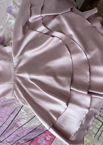 V Yaka Fırfırlı kısa Abiye Elbise - Görsel 7