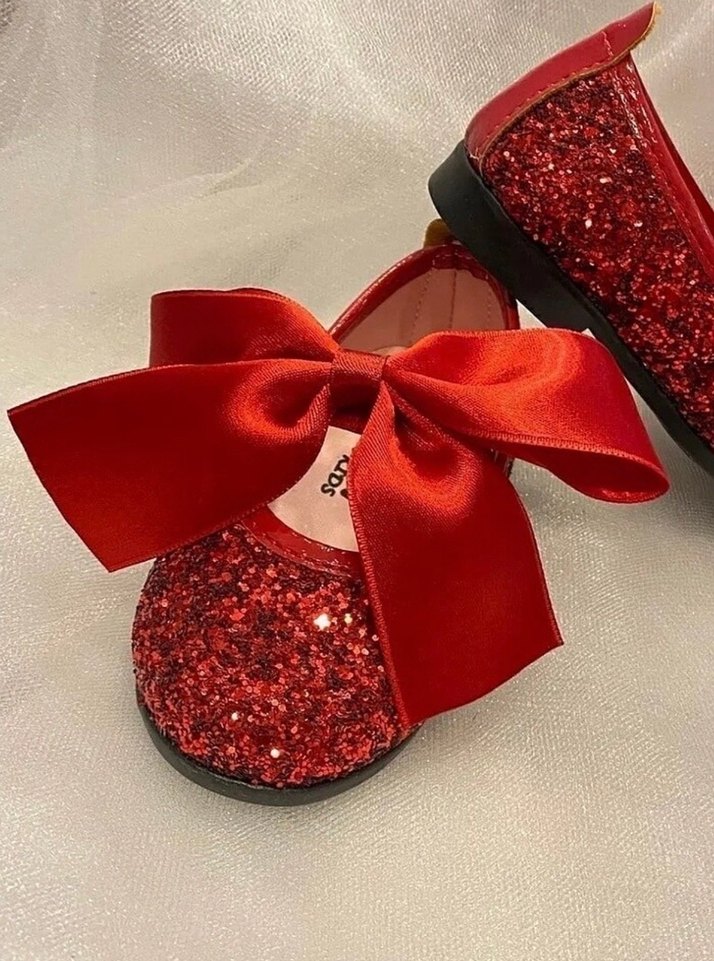 Kız Çocuk Kırmızı Parlak Fiyonklu Babet - Görsel 2