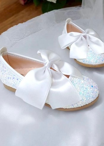 Kız Çocuk Beyaz Fiyonklu Babet Ayakkabı - Görsel 2