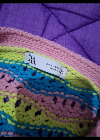 s Beden çeşitli Renk Renkli Tie-Dye Örgü Mini Kadın Hırka