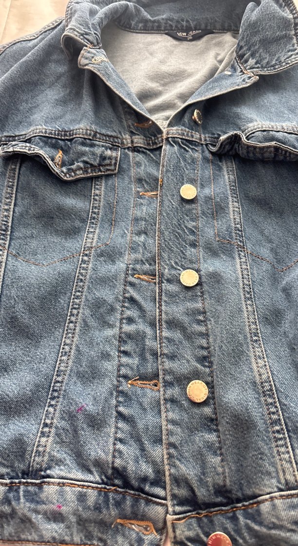 Kadın Mavi Düğmeli Denim Ceket - Görsel 4