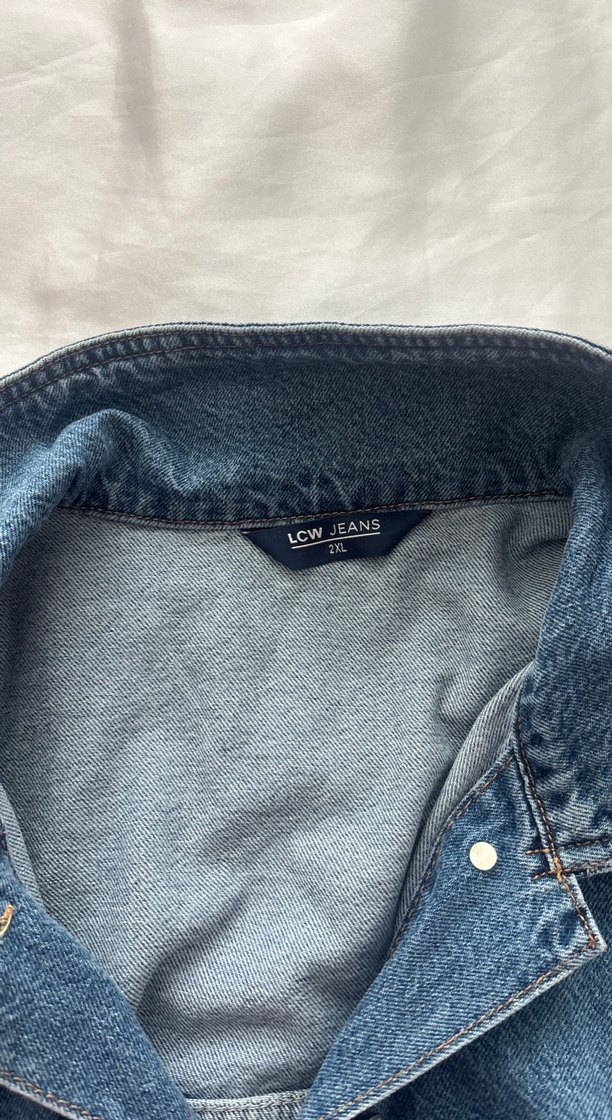 Kadın Mavi Düğmeli Denim Ceket - Görsel 3