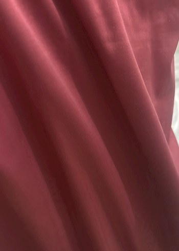 Bordo Drapeli Straplez Midi Elbise - Görsel 4